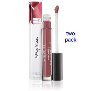 Laura Geller Fifty Kisses Lip Locking Liquid Color Ravishing Rose Two Pack NEW